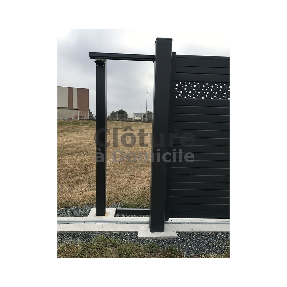 Poteau de guidage pour portail coulissant - 100 X100 (à sceller) - Lg