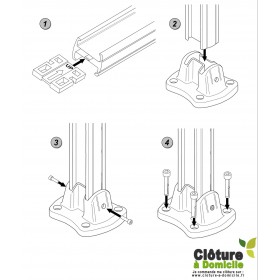 Platine EASY CLIP pour poteau easy clip