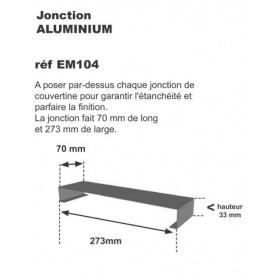 Jonction de couvertine 70 x 273 x 1 mm