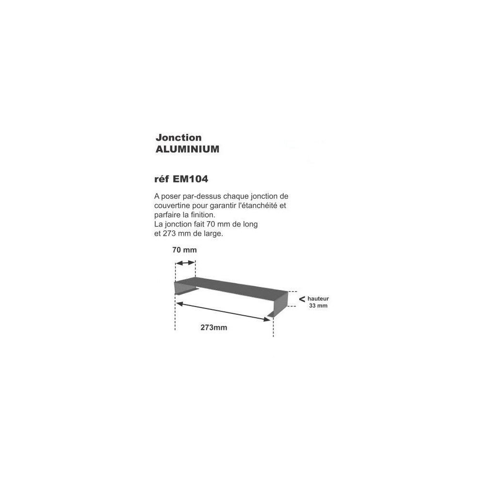 Jonction de couvertine 70 x 273 x 1 mm Jonction de couvertine 70 x 273 x 1 mm