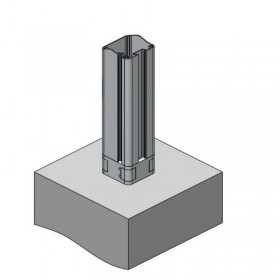 Support de fixation platine 150x150 pilier aluminium Couleur Gris - RAL :  7016 Section du pilier 150 x 150