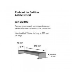 Embout de couvertine alu 70 x 273 x 1mm