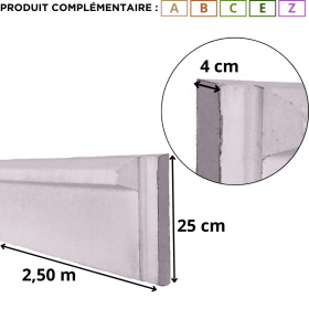 Plaque soubassement 25cm béton