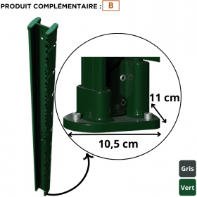 Platine pour poteau à encoches