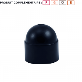 cache écrou noir plastique M10