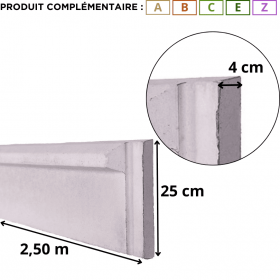 Plaque soubassement 25cm béton