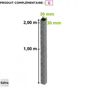 Tube de fixation en alu pour clôture PVC