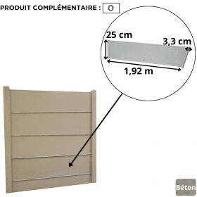 Plaque béton lisse 192 x 25 x 3.3 cm