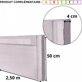 Plaque de soubassement béton - 50 cm