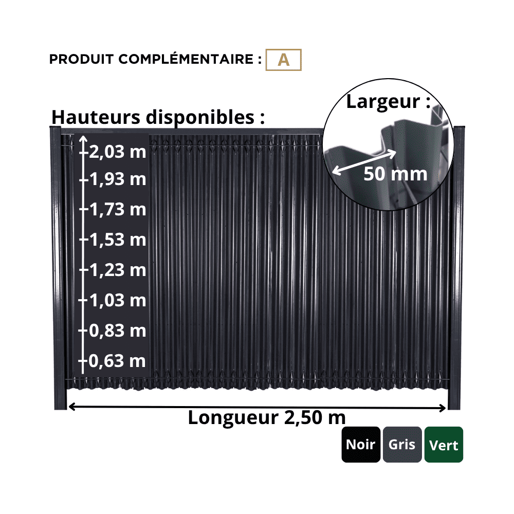 Kit occultant en Aluminium - 45 lames Kit occultant en Aluminium - 45 lames