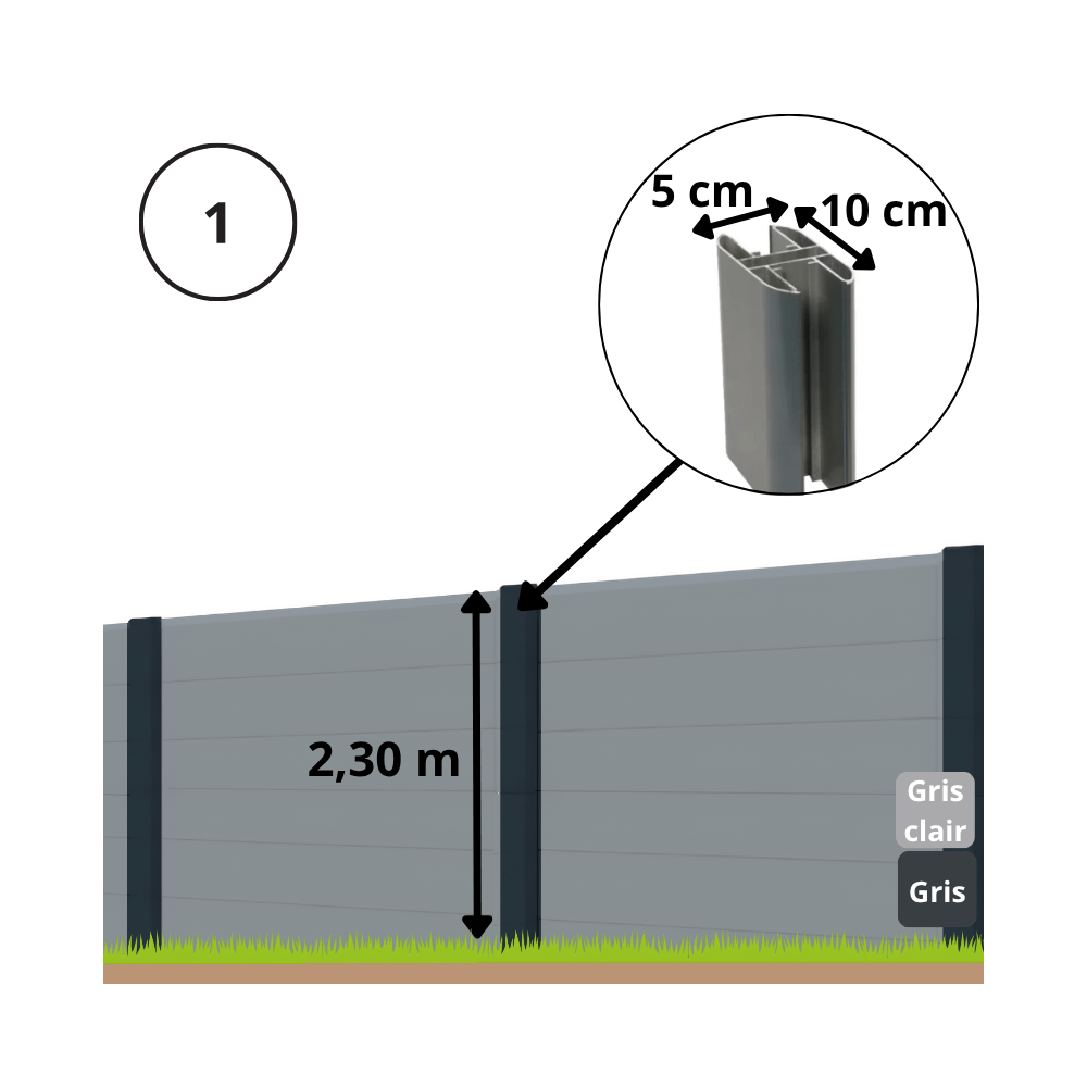 Poteau aluminium Poteau aluminium