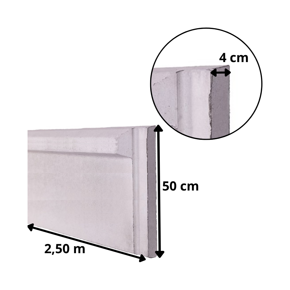 Plaque de soubassement béton - 50 cm Plaque de soubassement béton - 50 cm