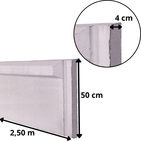 Plaque de soubassement béton - 50 cm