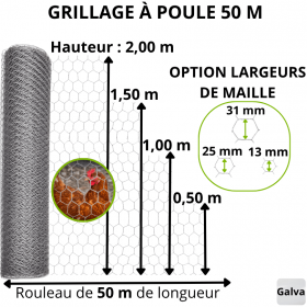 Grillage à poule 50m