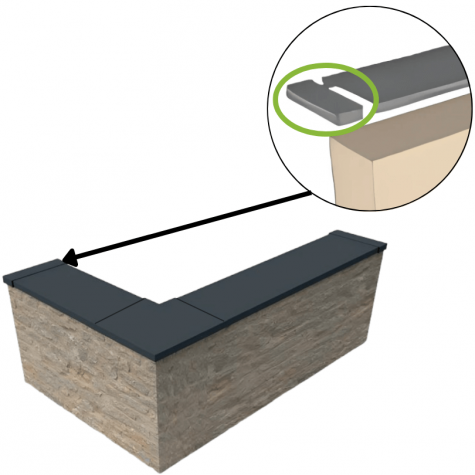 Embout de couvertine alu 70 x 273 x 1mm