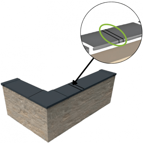 Jonction de couvertine 70 x 273 x 1 mm
