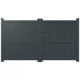 Portail alu 2 battants droit plein VERONE 7016
