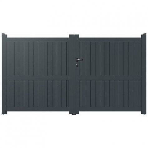 Portail alu 2 battants droit plein VERONE 7016