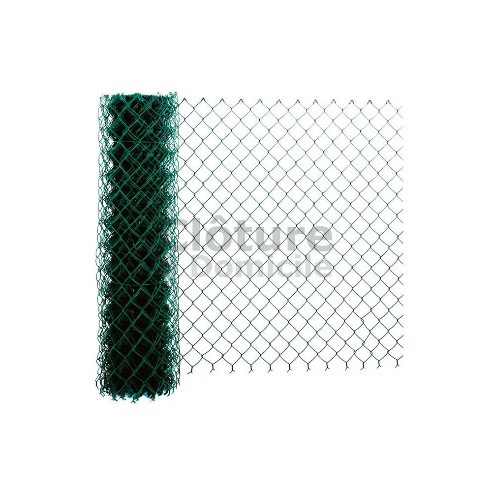 Grillage simple torsion - plastifié vert - maille losange 50x50mm